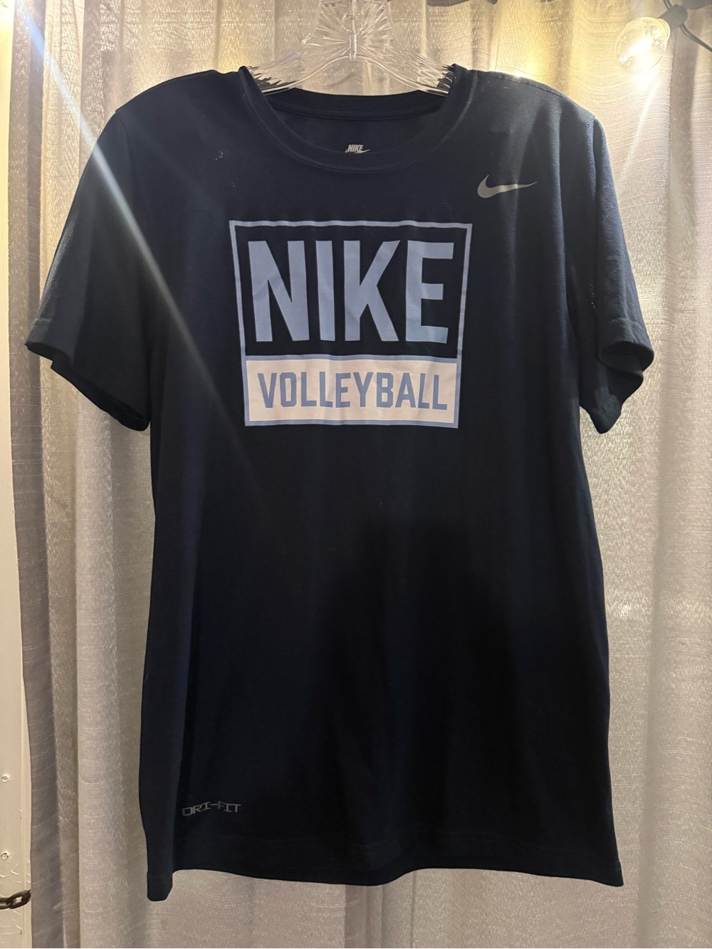 Womens Nike Blue Volleyball Logo Short Sleeve Tee